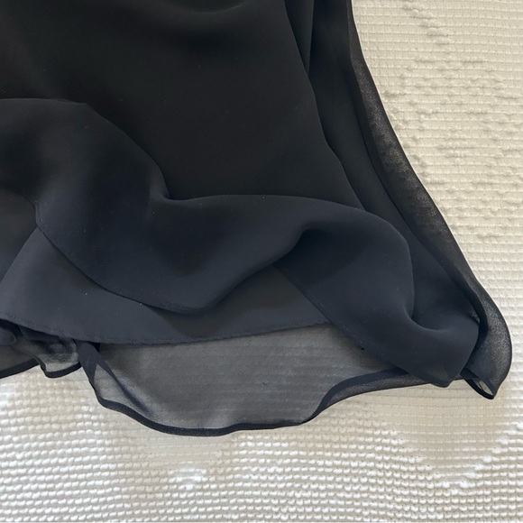 Simply Silk Vintage 90s Y2K Black Women Size XL Romantic Asymetrical Midi Dress - Picture 7 of 8